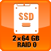 2x 64 GB SSD im RAID-0-Verbund