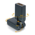 Delock Adapter HDMI Stecker -> HDMI Buchse [gewinkelt, 360&deg; drehbar]